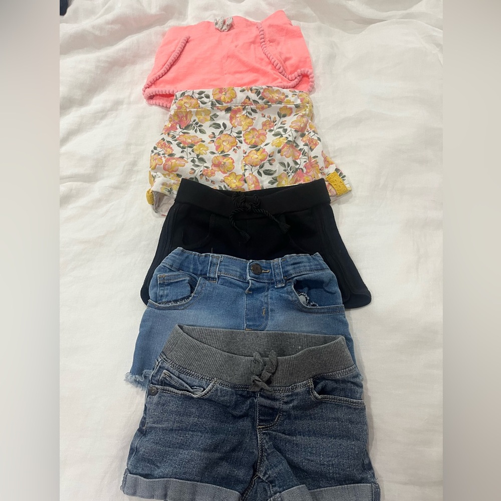 Colorful Toddler Girl Shorts Set
